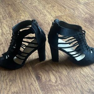 Elegant Strappy Suede Heels